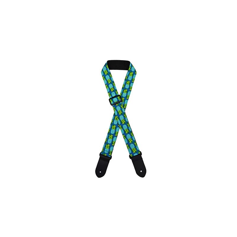 PERRI'S 【値下げ！！】【創業50周年大決算SALE】1.5  FABRIC UKULELE STRAP - TURQUOISE PINEAPPLES