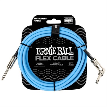 ERNIE BALL Flex Instrument Cable Straight/Angle 10ft Blue #6464