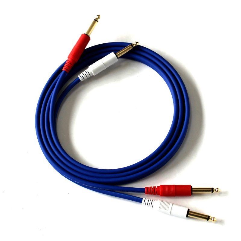EXFORM 【創業50周年大決算SALE】COLOR TWIN CABLE 2PP-1.8M (PHONE-PHONE 1ペア) 1.8ｍ (BLUE)