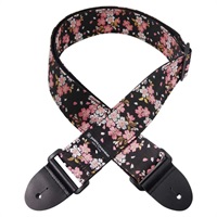 西陣織りギターストラップ DGS-NWS60 桜黒ピンク