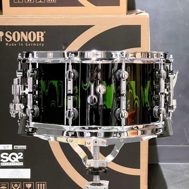 SONOR SQ2 System Snare Drum - Beech Heavy 14×7 - Green Tribal Stripe 【特注品】【店頭展示特価品】