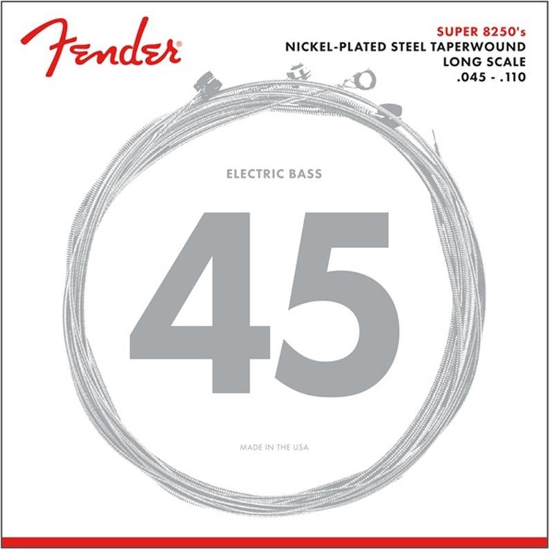 Fender USA 8250 BASS STRINGS NICKEL PLATED STEEL TAPERWOUND LONG SCALE (45-110TW)(0738250406)