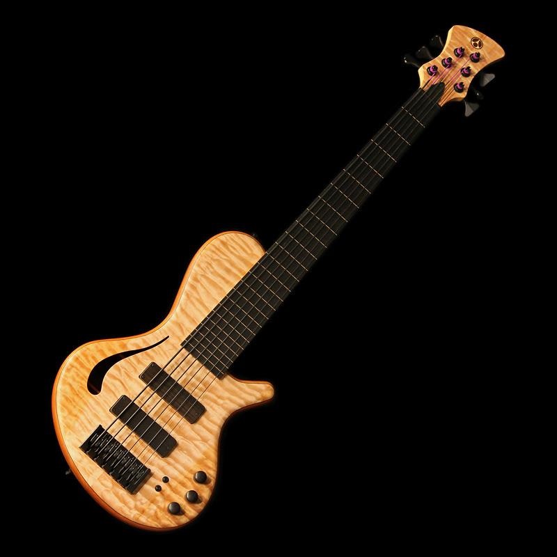 Adamovic USED 中古 Jupiter Hollow 6st Fretless (Quilted Maple Top)