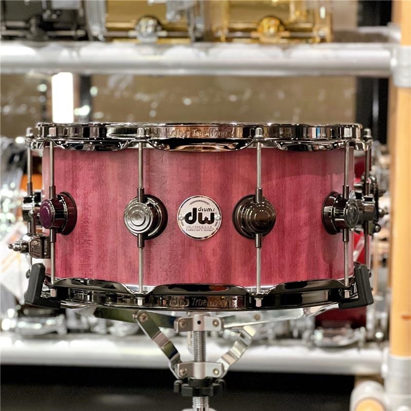 dw DRU26514SSN101 [Collector's Pure Purpleheart Snare Drum VLT Shell 14''×6.5'' - Natural Satin Oil w/Black Nickel Hardware]