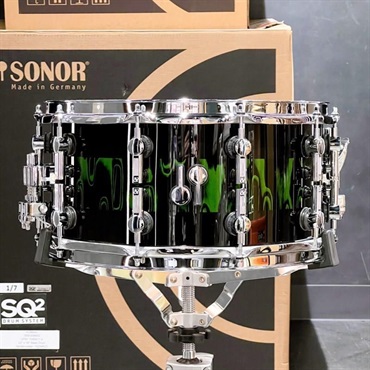 SONOR USED 中古品 SQ2 System Snare Drum - Beech Heavy 14×7 - Green Tribal Stripe 【特注品】