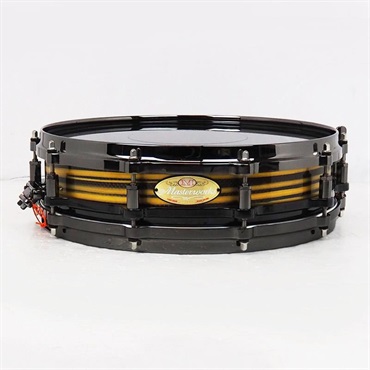 Masterworks Snare Drum 14x3.5 Free Floating -Gold Swirl on Black Carbon-【イケベ楽器店創業50周年記念モデル】