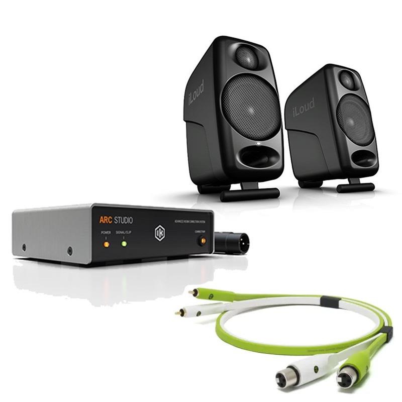 IK Multimedia iLoud Micro Monitor+ARC Studio 1.0mケーブルセット (ブラック)(アイケーマルチメディア)(モニタースピーカー)(スタンドアローン音響補正ハードウェア・プロセッサー)