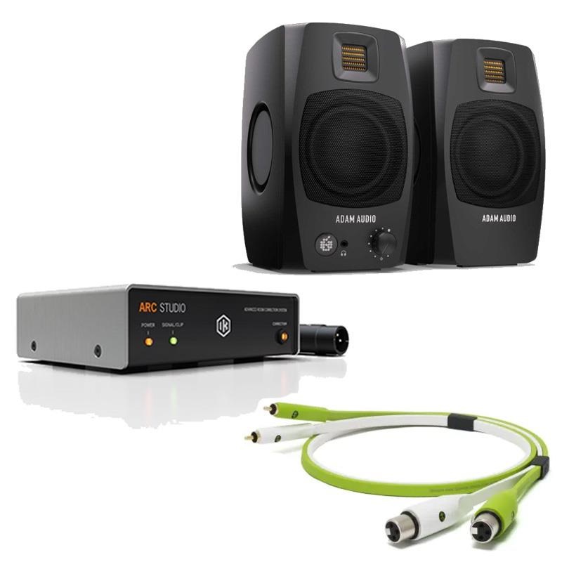 注文製作 ADAM AUDIO D3V 対応 スピーカーケーブル ADAM D3V+ARC Studio 1.0mケーブルセット (ブラック)(IK