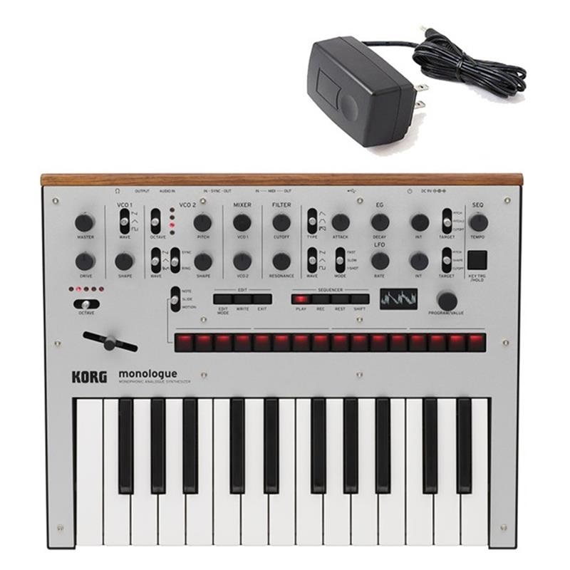 korg monologue 純正アダプター付き KORG monologue-SV (Silver) シルバー【純正アダプターKA350セット