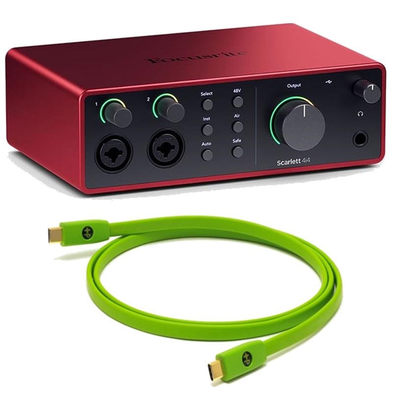 USBグリーン4 Focusrite Scarlett 4i4 gen4 + OYAIDE製高品質USBケーブルセット(Type