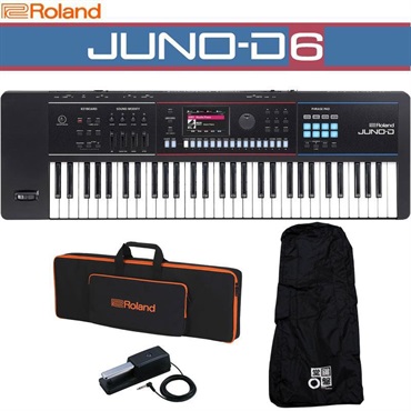 Roland JUNO-D6 背負える純正ソフトケース+ダンパーペダルセット(CB-V61+DP-10) レインカバー付き SYNTHESIZER シンセサイザー ローランド ※配送事項要ご確認