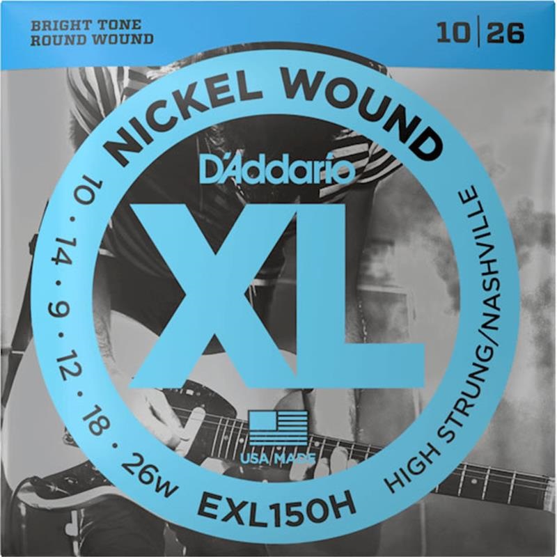 D’Addario XL Nickel Electric Guitar Strings EXL150H (High-Strung/Nashville Tuning)