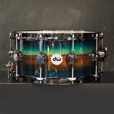 dw 【受注生産品/納期約6か月、ご注文受付中！】Collector's SonicPly Snare Drum 14x6.5 [Natural to Quick Royal Blue Burst over Horizontal Padauk]