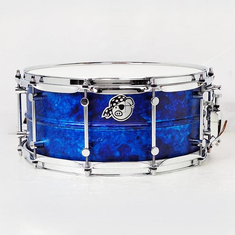 Seamless Aluminum 1.5mm Snare Drum 14x6.5 - Blue Alcohol Ink Satin Finish [Made in USA]の商品画像