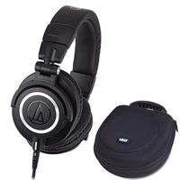 ATH-M50x+UDG U8200BL ヘッドフォンハードケースセット (オーディオテクニカ)(モニターヘッドホン)(密閉ダイナミック型)(ユーディージー)(ヘッドホンケース)