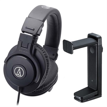 audio-technica 【クリエイター応援キャンペーン】ATH-M30x+サンワサプライ PDA-STN25BK ヘッドフォンハンガーセット (オーディオテクニカ)(密閉型)(モニターヘッドホン)(サンワサプライ)(ヘッドホンスタンド)
