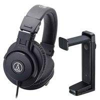 ATH-M30x+サンワサプライ PDA-STN25BK ヘッドフォンハンガーセット (オーディオテクニカ)(密閉型)(モニターヘッドホン)(サンワサプライ)(ヘッドホンスタンド)