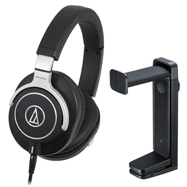 audio-technica 【クリエイター応援キャンペーン】ATH-M70x+サンワサプライ PDA-STN25BK ヘッドフォンハンガーセット (オーディオテクニカ)(密閉型)(モニターヘッドホン)(サンワサプライ)(ヘッドホンスタンド)