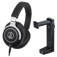 ATH-M70x+サンワサプライ PDA-STN25BK ヘッドフォンハンガーセット (オーディオテクニカ)(密閉型)(モニターヘッドホン)(サンワサプライ)(ヘッドホンスタンド)