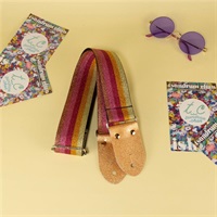 ラメレインボーギターストラップ2.0　ピンク