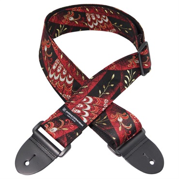 Daiking Corporation 西陣織りギターストラップ DGS-NKHA60 金襴赤羽根重ね