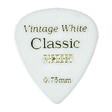 PICK BOY GP-03/075 ビンテージ クラシックピック ホワイト ティアドロップ (0.75mm)