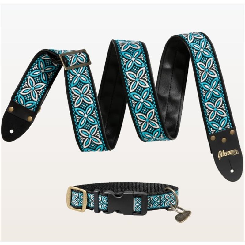 Gibson Guitar Strap Dog Collar Combo Set， Blue  Mediumの商品画像