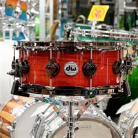 DR865514SSN646 Collector's SonicPly Snare Drum 14x5.5 [Natural to Quick RED Burst over Horizontal Padauk]