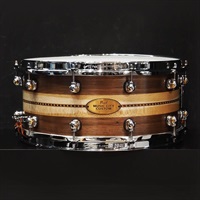 MCCW1465S/C #1008 Music City Custom -USA Solid Walnut Shell Snare Drums 14×6.5- [Quartersawn Sycamore Chevron with Ebony Borders]