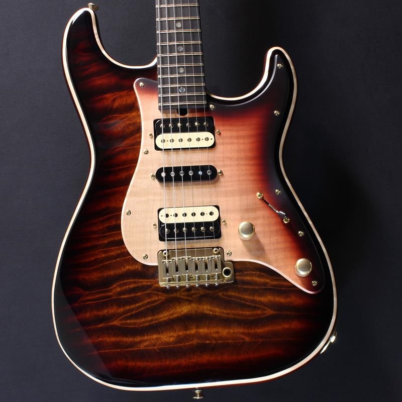 Ikebe 50th Anniversary ST-22 Selected 5A Quilted Maple Top (Tiger Eye Burst) #033311の商品画像