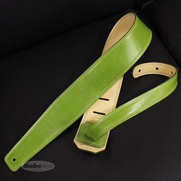 Moody Handmade Leather Straps Leather & Leather Series 2.5inch Standard Tail 【 Kiwi / Cream 】