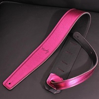 Handmade Leather Straps Leather & Leather Series 2.5inch Standard Tail 【 Metallic Hot Pink / Black 】