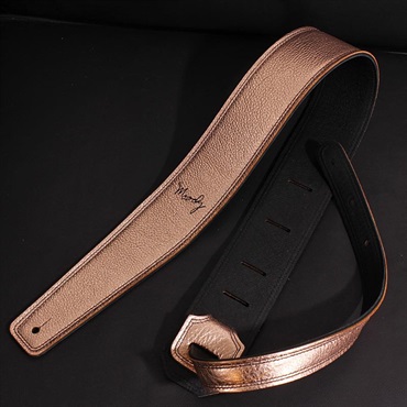 Moody Handmade Leather Straps Leather & Leather Series 2.5inch Standard Tail 【 Metallic Rose Gold / Black 】