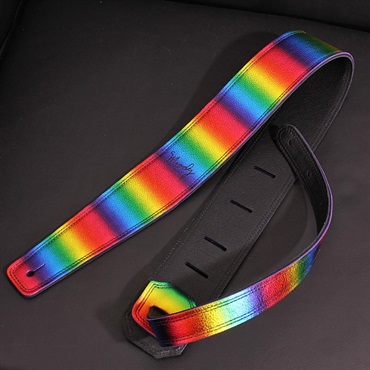 Moody Handmade Leather Straps Leather & Leather Series 2.5inch Standard Tail 【 Metallic Rainbow / Black 】