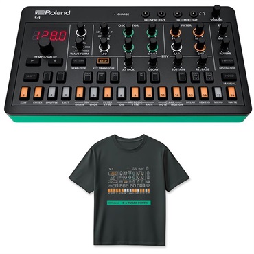 Roland (Tシャツセット)ローランド S-1 TWEAK SYNTHESIZER (AIRA Compact) & S-1 T-Shirts DesignB XL (RT/S-1BXL) セット シンセサイザー