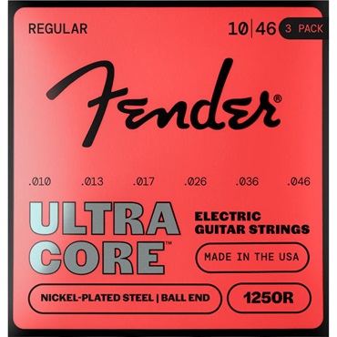 Fender USA ULTRACORE ELECTRIC GUITAR STRINGS NICKEL PLATED STEEL BALL END (1250R/10-46) 3 PACK (#0730250606)