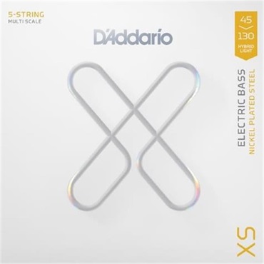 D’Addario XS Nickel Hybrid Light， Multiscale， 5-string.045-.130   [XSB45130MS]