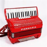 USED 中古 PIERMARIA 206 Vintage Red (イタリア製アコーディオン) (純正ロゴ入りハードケース付) ピエルマリア