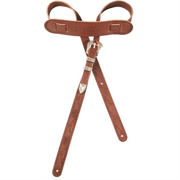 GRETSCH Gretsch Vintage Tooled Leather Guitar Strap (Walnut