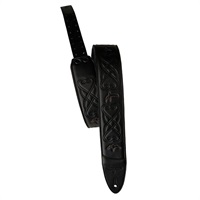 PRS 2.4 Padded Guitar Strap w/RAS， Custom Leather (Faux) Birds (Black)