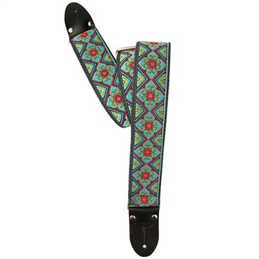 P.R.S. Deluxe 2 Retro Guitar Strap - Teal/Pink