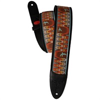 PRS 2.4inch Padded Guitar Strap w/FLASH Custom Jacquard Birds Wavelength (Orange)