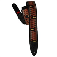 PRS 2.4inch Padded Guitar Strap w/FLASH Custom Jacquard Birds Wavelength (Red)
