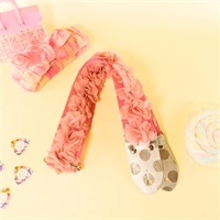 シフォンフラワーギターストラップ ピンク