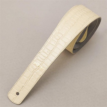 【国産本革ストラップ】CEMBOSSED CROCO(Vintage White) / Slim / S-Size(エレアコ専用テイル)