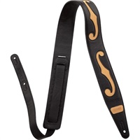 Gretsch F-Holes Leather Strap， Black and Tan(9224285100)