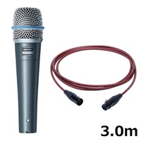 BETA 57A-J【PASSGO REDマイクケーブルセット(XLR-XLR)3.0ｍ】(国内正規品2年保証)(シュア)(ダイナミックマイク)(BETA57A)