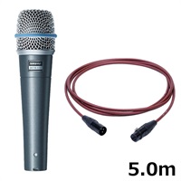 BETA 57A-J【PASSGO REDマイクケーブルセット(XLR-XLR)5.0ｍ】(国内正規品2年保証)(シュア)(ダイナミックマイク)(BETA57A)