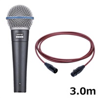 BETA 58A-J【PASSGO REDマイクケーブルセット(XLR-XLR)3.0ｍ】(BETA58A)(国内正規品2年保証)(シュア)(ダイナミックマイク)