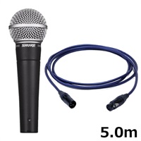 SM58-LCE【PASSGO BLUEマイクケーブルセット(XLR-XLR)5.0ｍ】(定番ダイナミックマイク)(国内正規品2年保証)(シュア)(SM58LCE)